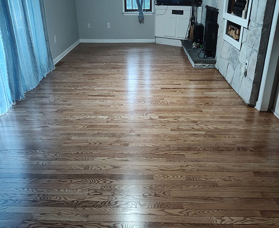 Medford Lakes family room wood refinished