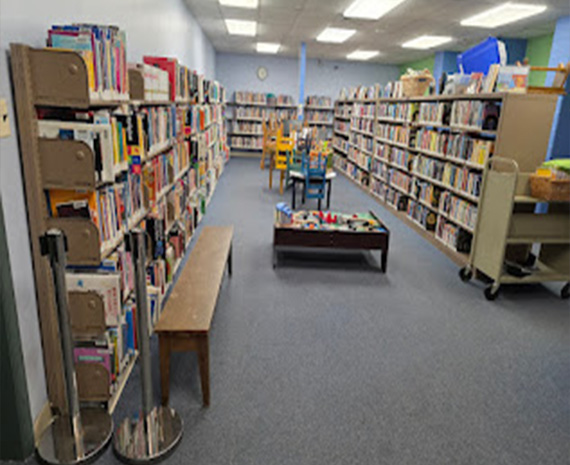 children's library carpet before steam cleaning