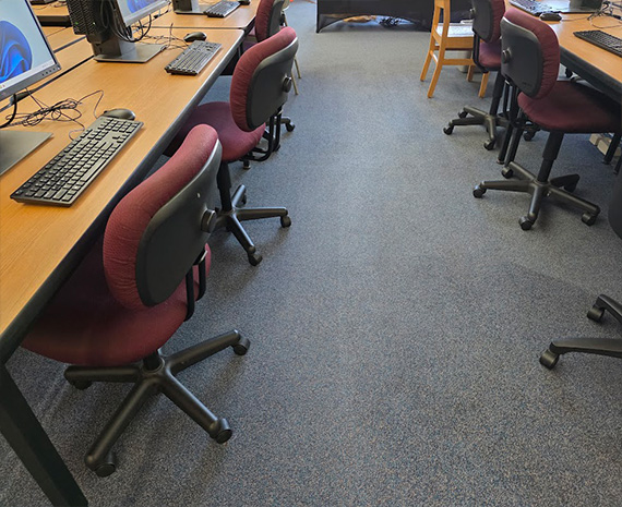 Library drink carpet spill cleaned & removed