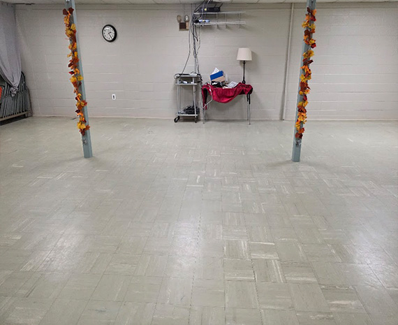 Little wax remained on this VCT Library floor