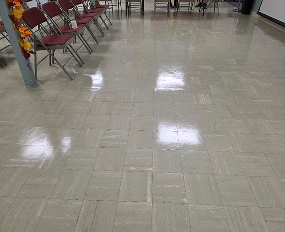 Shined library VCT floor