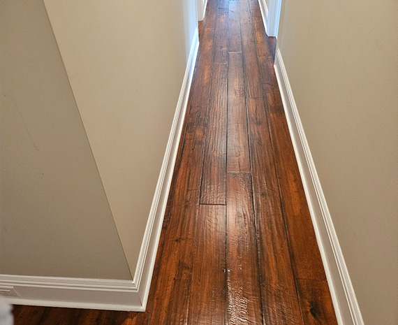 Hand scraped hardwood professionally cleaned Moorestown