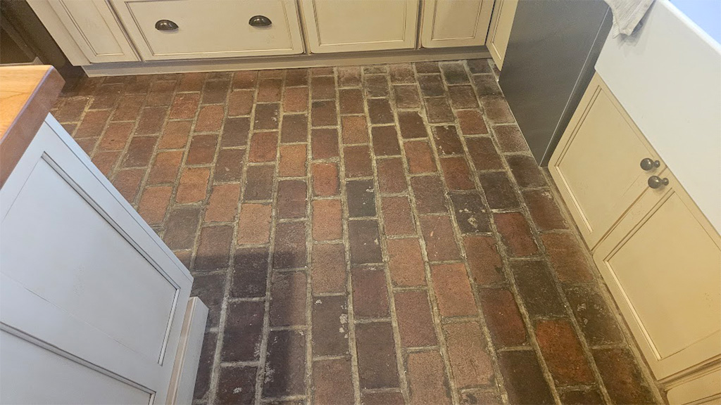 Moorestown Country Kitchen Brick Floor