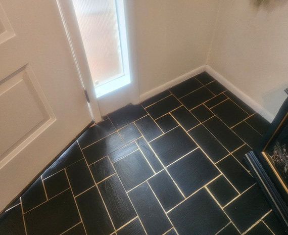Northeast Philly slate foyer shined
