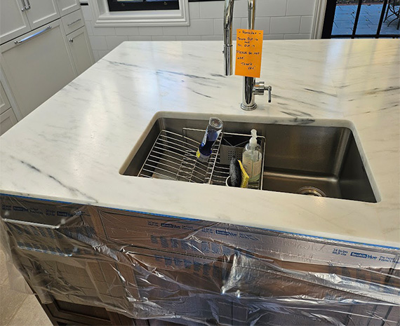 preparing for marble restoration in Princeton