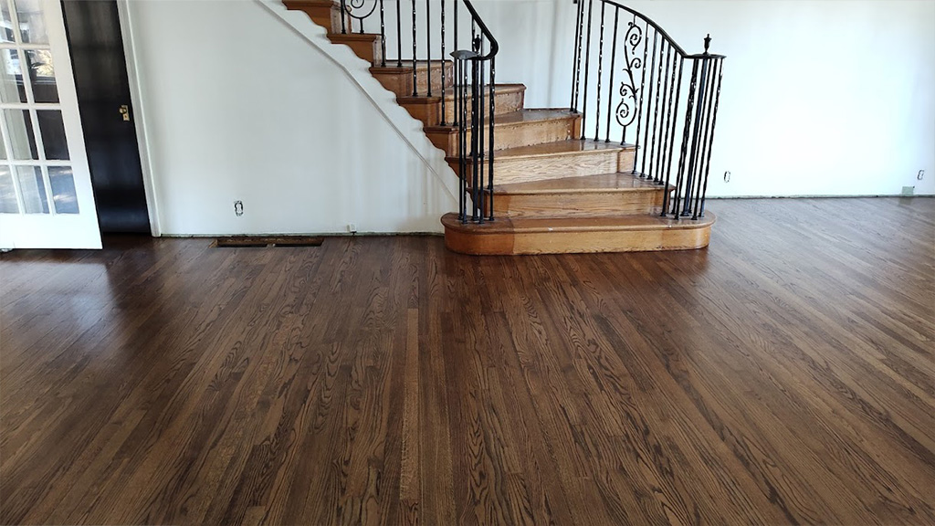 riverside wood floor uneven stain fixed and refinished