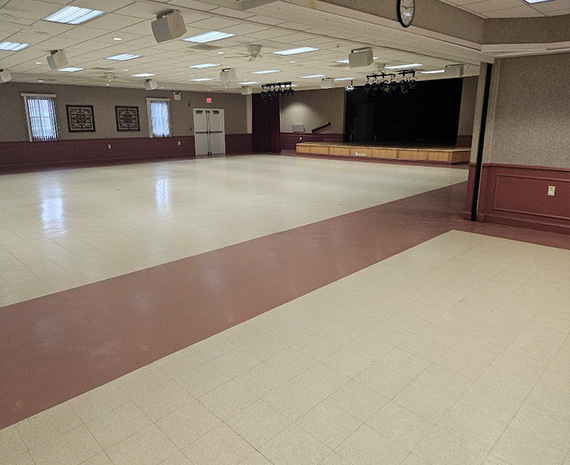 Dull VCT senior center floor