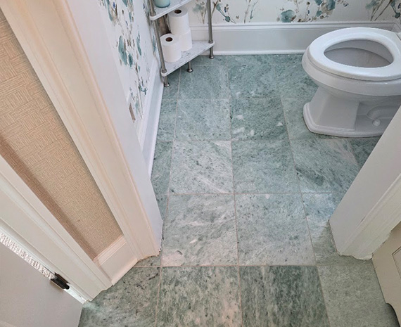 Marble bath before stone polishing