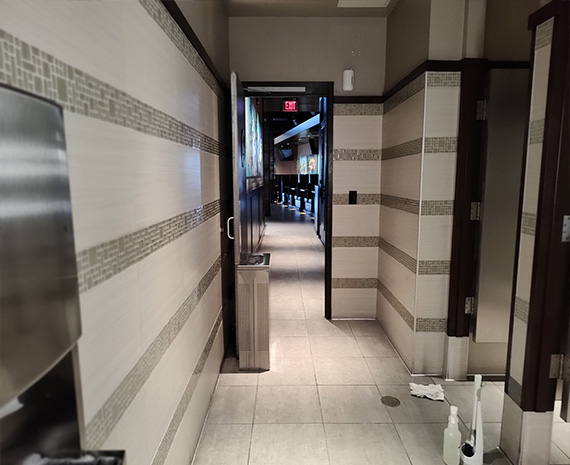 Yard House Restaurant Bath Exit to Hall