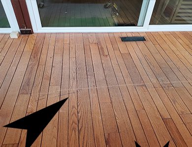 Depression mark on hardwood, Scratch from dragging furniture across hardwood, depression mark on hardwood