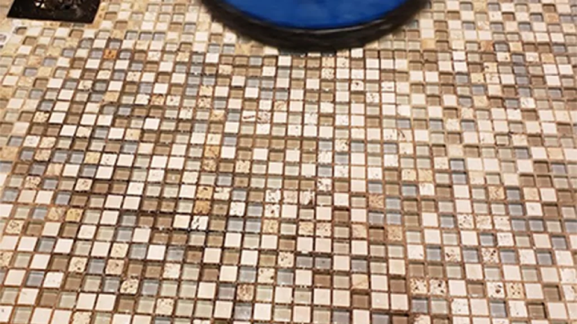 Mosaic Shower Glass Grouted Tile Floor Restored