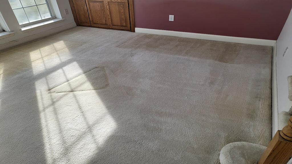 Yellowing is permanent on this Marlton living room carpet