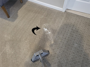 Foam residue, residue foams up with cleaning, carpet spotter residue