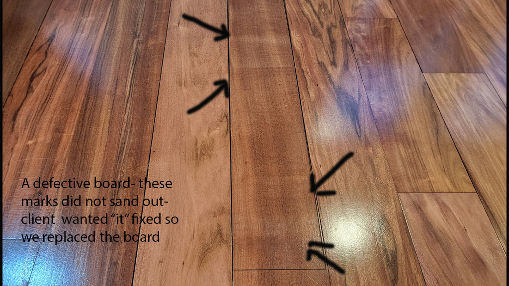 Defective santos mahogany board