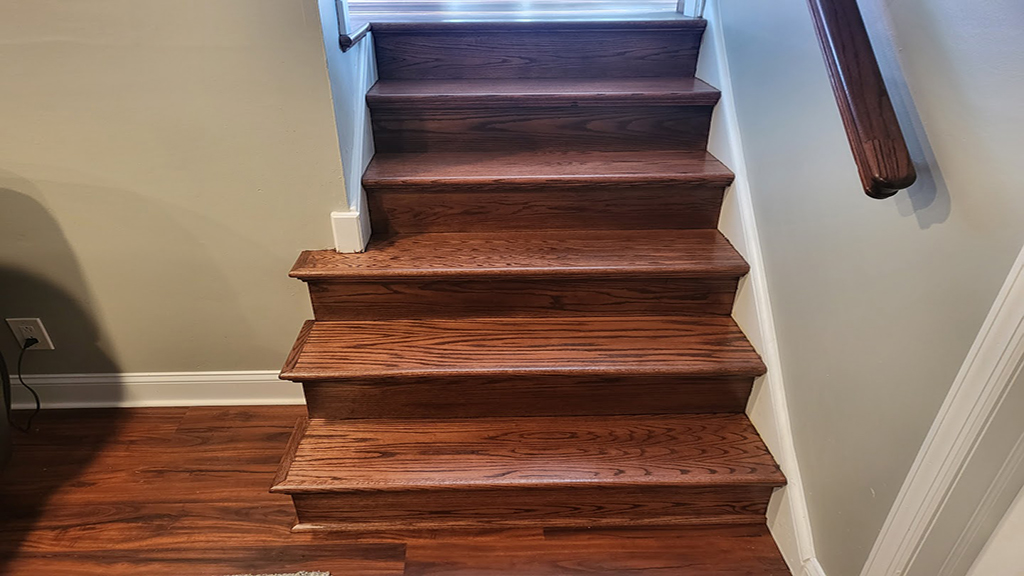 Red oak stairs refinishing problems fixed