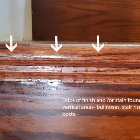 Polyurethane drip on stair bullnose