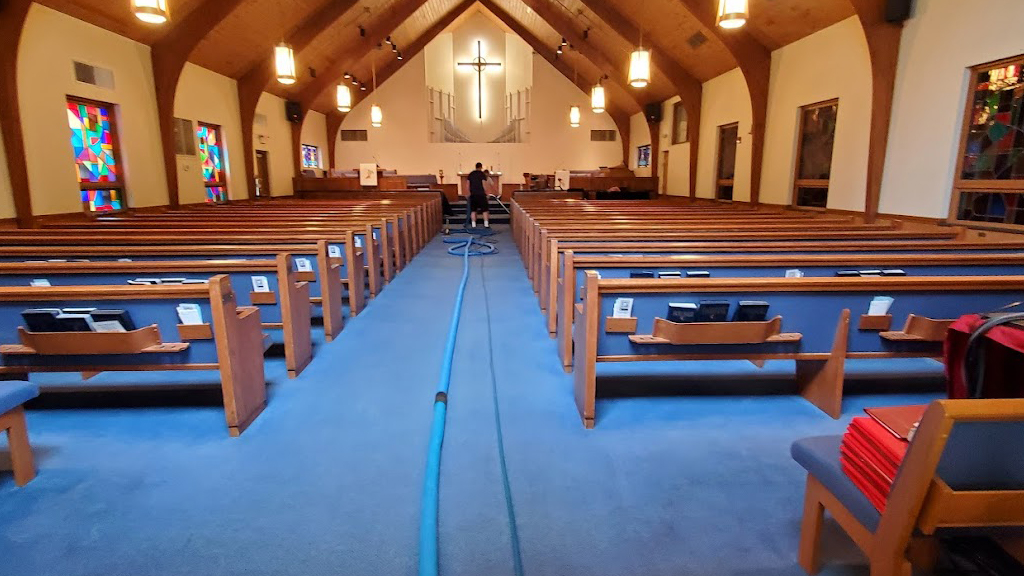 Church sanctuary during carpet cleaning