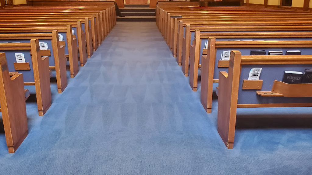 Cleaned carpet sanctuary aisle