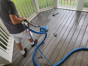 Outdoor trex deck steam cleaning, hot water steam clean porch