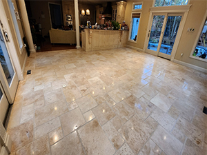 Medford travertine & grout cleaned shine restored