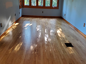 Medford Lakes Pine family room restained and refinished