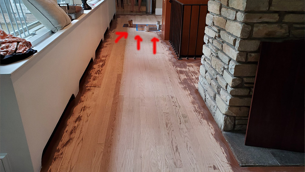 red oak badly stained stain remove, new stain samples on