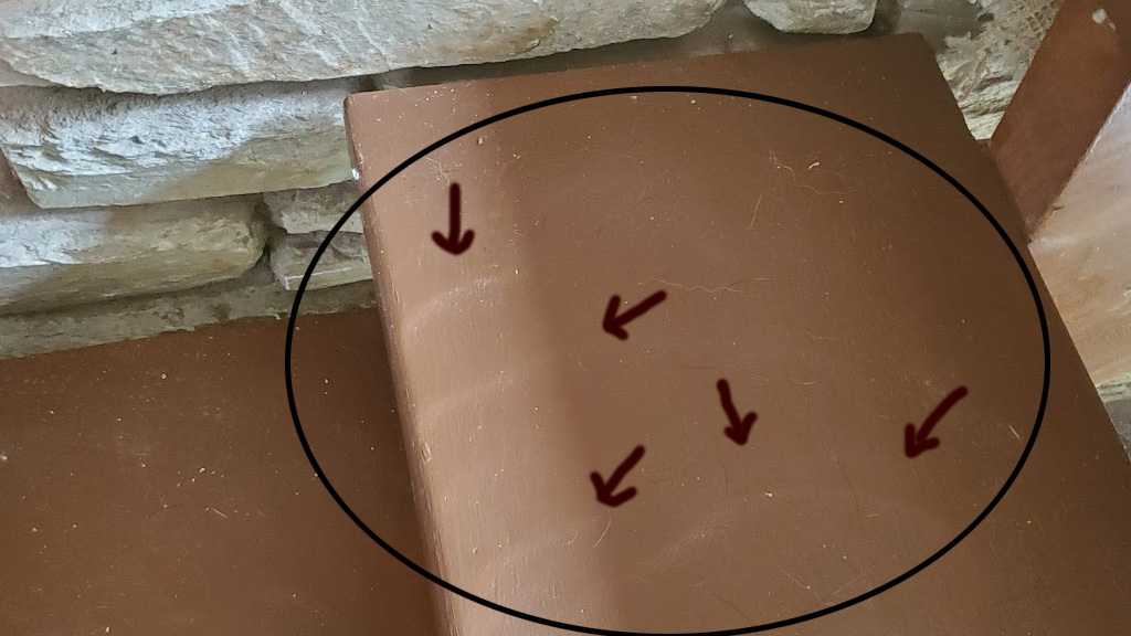 uneven edger waves on mahagony stairs