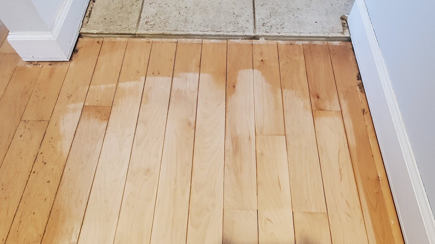 removing nicks, holes and old maple stain