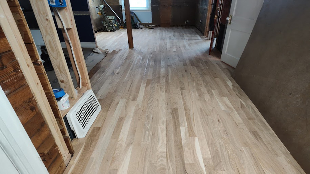 white oak wood floor installed