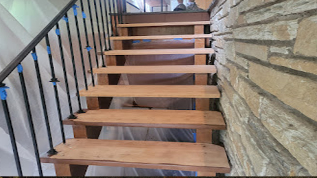 resanded floating mahogany stairs to remove horrible stain ans sanding job