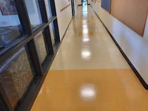 Haddonfield church preschool hallway VCT waxed