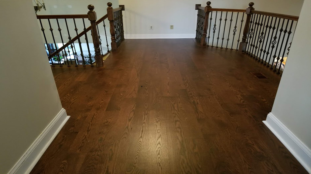 Mt Laurel wide plank red oak installed replaces carpet