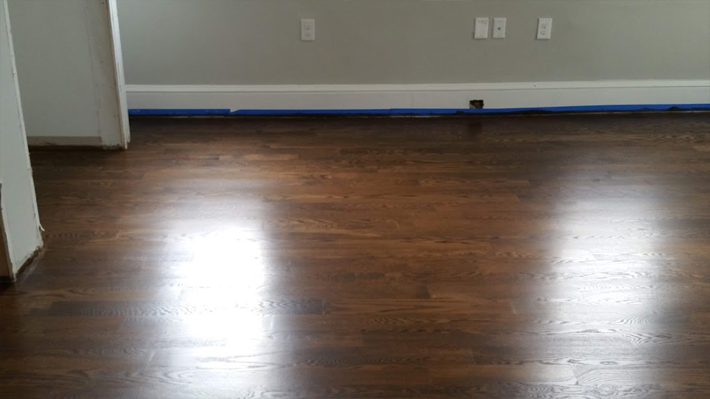 New red oak floor refinished , done