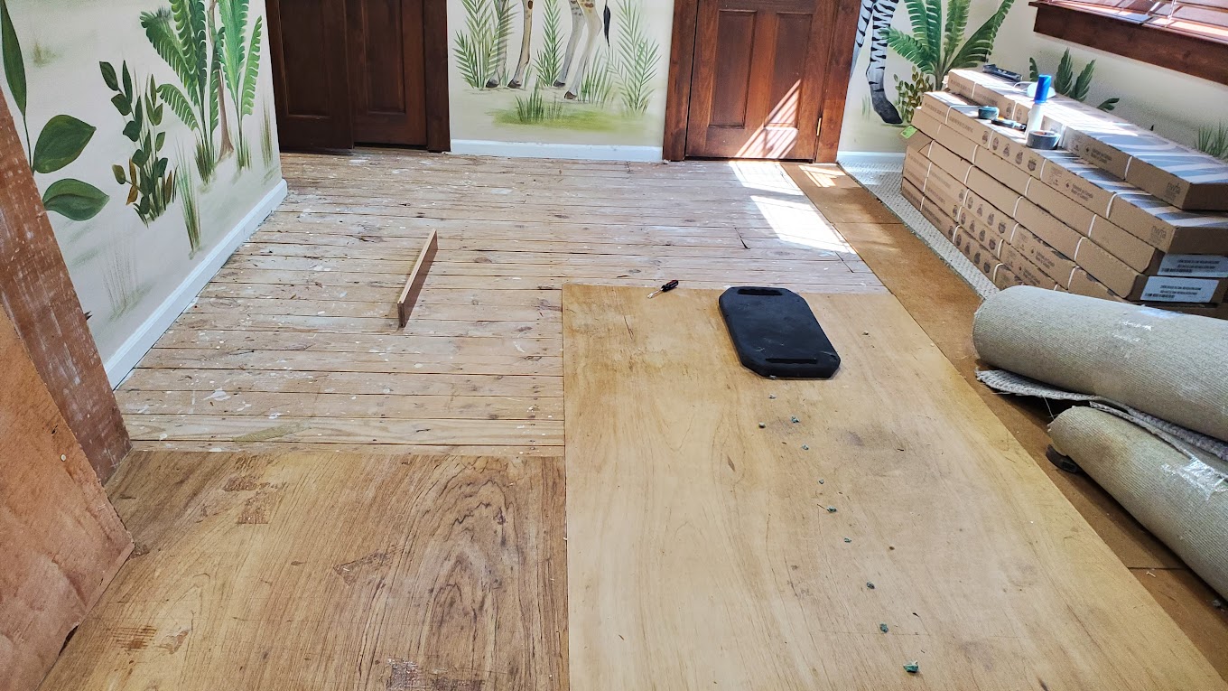 Cherry hill subfloor prep over contaminated subfloor