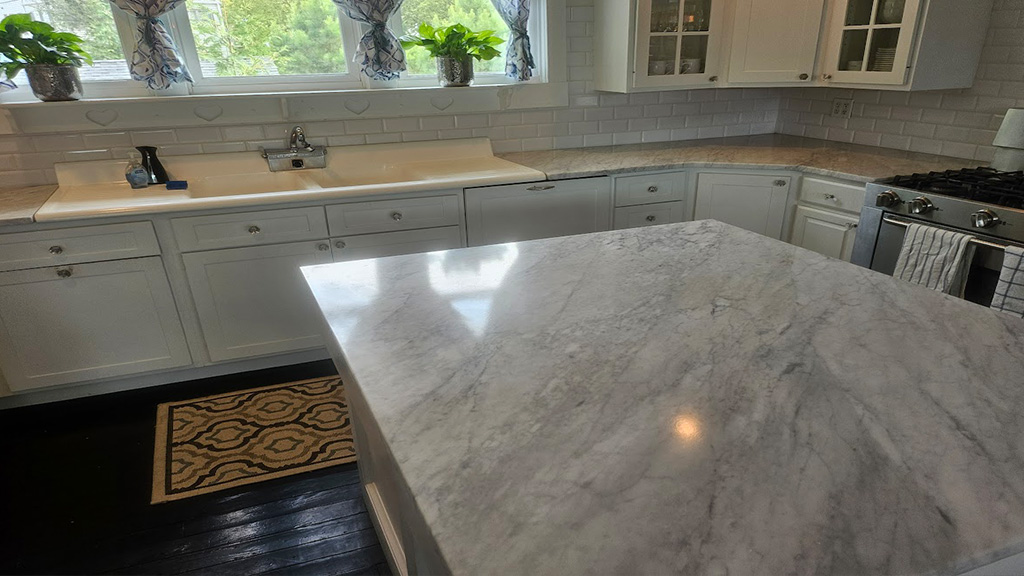 Cape May re-honed marble countertop