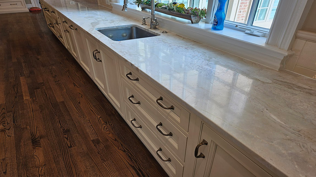 Re-honed marble countertops in New Hope