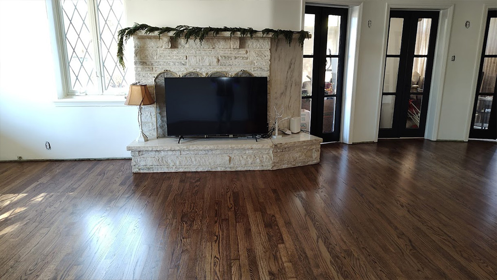 fireplace wood refinished