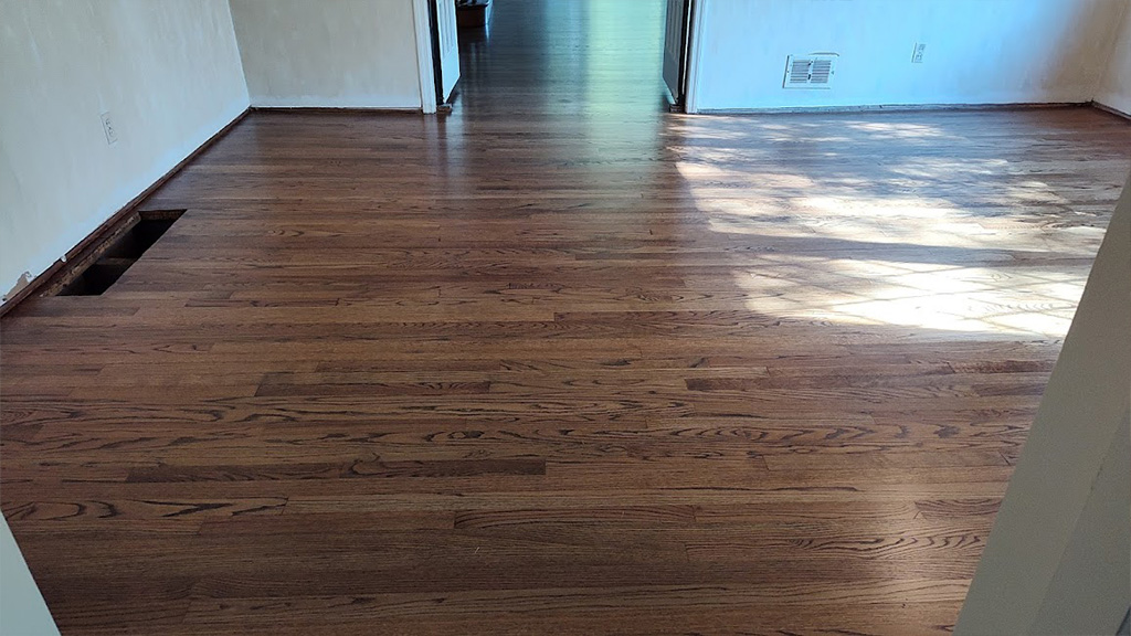 riverside wood floor after fixing partial staining of floor