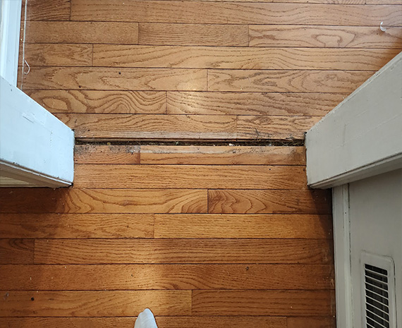 Hardwood floor transition removed.