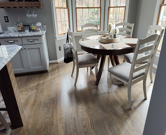 Shamong kitchen wood floor refinished