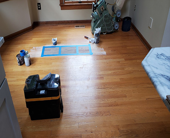 Shamong wood samples on floor