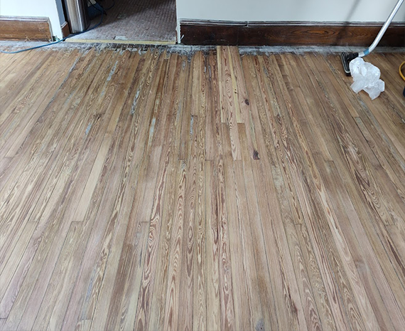 vintage pine floor boards weaved in