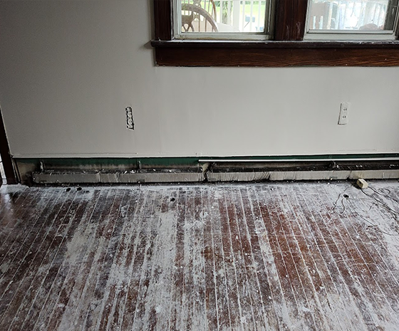 front wall of living room pine floor