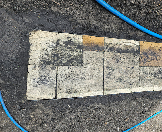 poor drainage affected this travertine