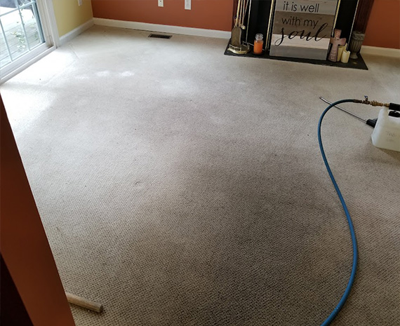 Dirty berber from deck foot traffic before 570 x 465