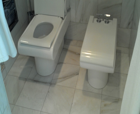 New Hope Toilet Area marble cleaned, sealed & polished