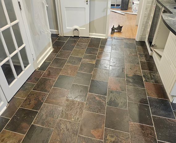 Slate kitchen pantry area color sealed