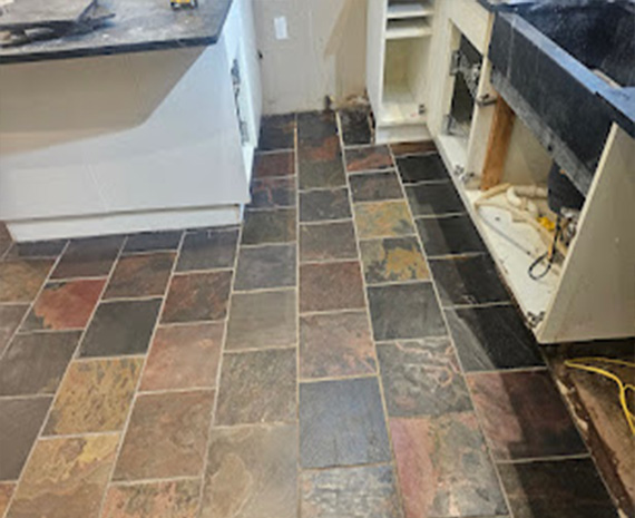 slate floor before restoring