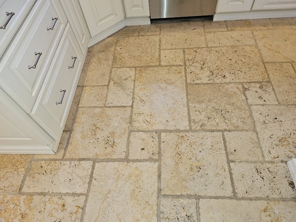Travertine kitchen before
