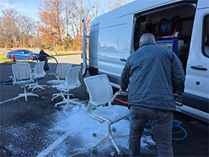 office chair cleaning versus replacement in a premium office space